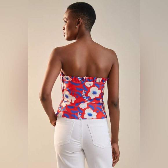 NWT Anthropologie Hutch Strapless Floral Ruffle Top - Picture 3 of 12